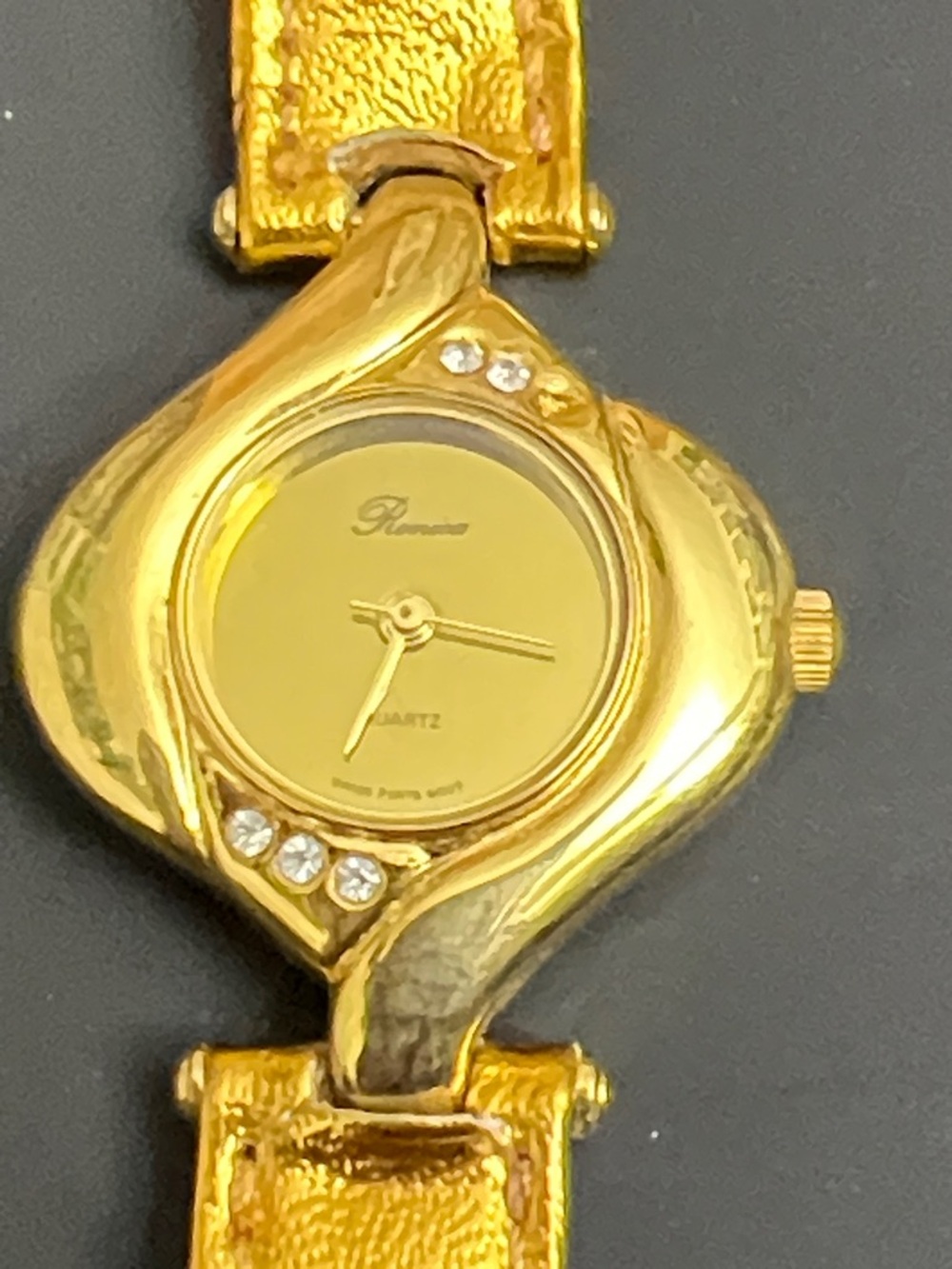 Ronica Gold-Tone Women's Crystal Accent Bracelet Watch